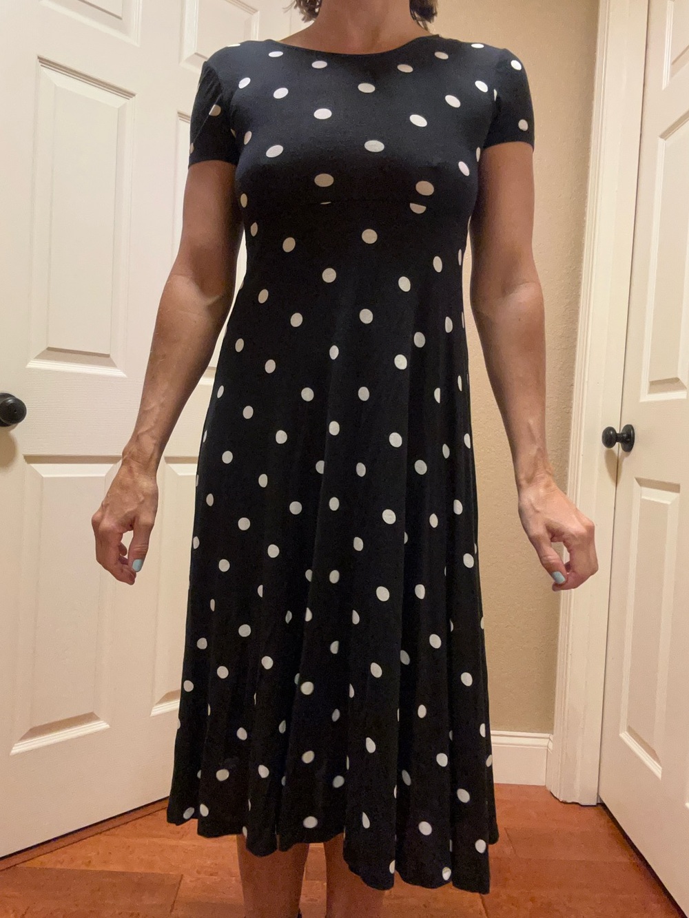 Urban Outfitters Black and White Polka Dot Midi Dress